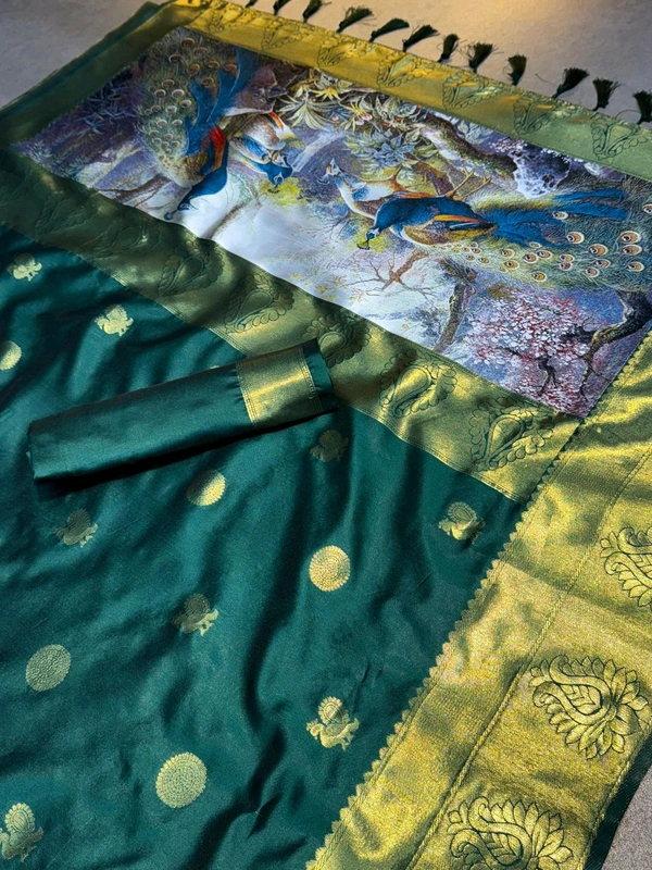 BIGGER RICH 3D WEAVING PALLU KATAN SILK ZARI SAREE*

RICH ZARI KATAN SILK ZARI WEAVING SAREE  TUSSLE 
