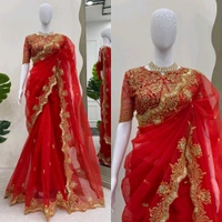 Looking some one for this same colour beautiful Designer Saree on Havy Organza Silk Febric with Thred & Sequnce and Blouse on also Havy Organza Silk Febric with Thred & Sequnce work.
Saree*
Fabric:-Havy Organza Silk 
Work :-Thred with Sequnce work
Blouse👚
Fabric :-Havy Organza Silk 
Work  :-Thred with Sequnce work
Cut :-0.80 CM (Un-Stitched)
