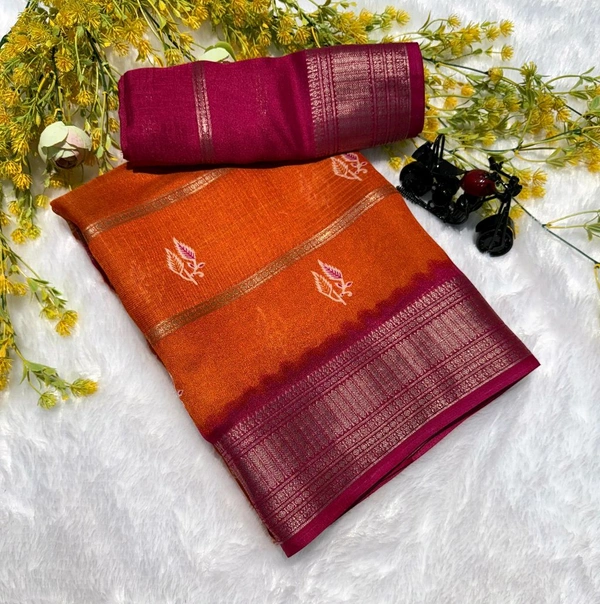 *premium gorget saree*

**super hit  premium gorget JARI saree*

*Original saree only same boder*

*Pure gorget silk with jari   all over saree* *jequrd *boder same as originall boder only*

*Pure and premium soft smooth only*

*butti blouse same as photo originall boder*

