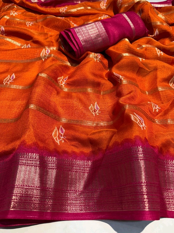 *premium gorget saree*

**super hit  premium gorget JARI saree*

*Original saree only same boder*

*Pure gorget silk with jari   all over saree* *jequrd *boder same as originall boder only*

*Pure and premium soft smooth only*

*butti blouse same as photo originall boder*

