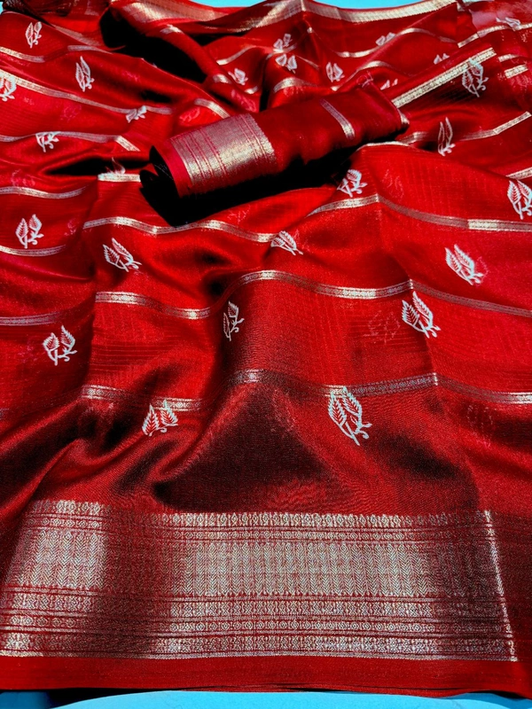 *premium gorget saree*

**super hit  premium gorget JARI saree*

*Original saree only same boder*

*Pure gorget silk with jari   all over saree* *jequrd *boder same as originall boder only*

*Pure and premium soft smooth only*

*butti blouse same as photo originall boder*

