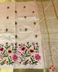 ✨ Elegant Floral Embroidered Saree 