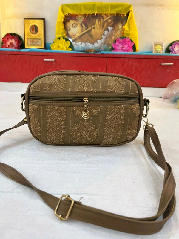 Women Crossbag Chikankari  - Cinnamon