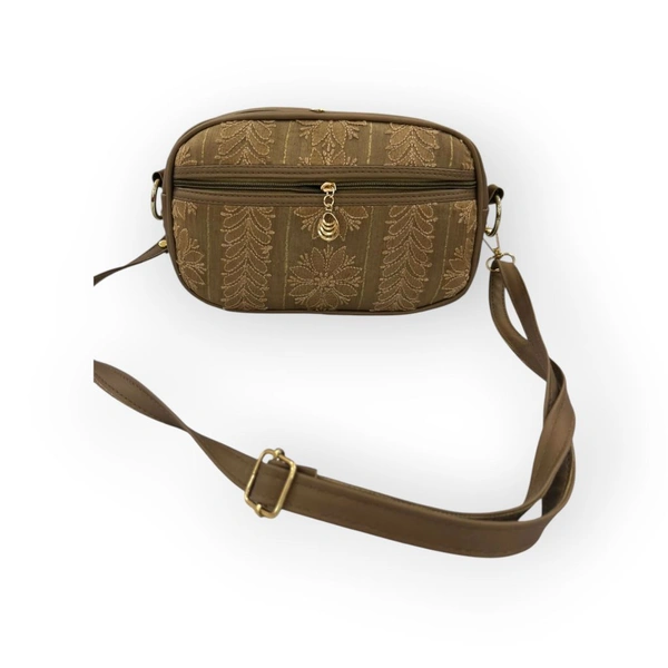 Women Crossbag Chikankari  - Cinnamon