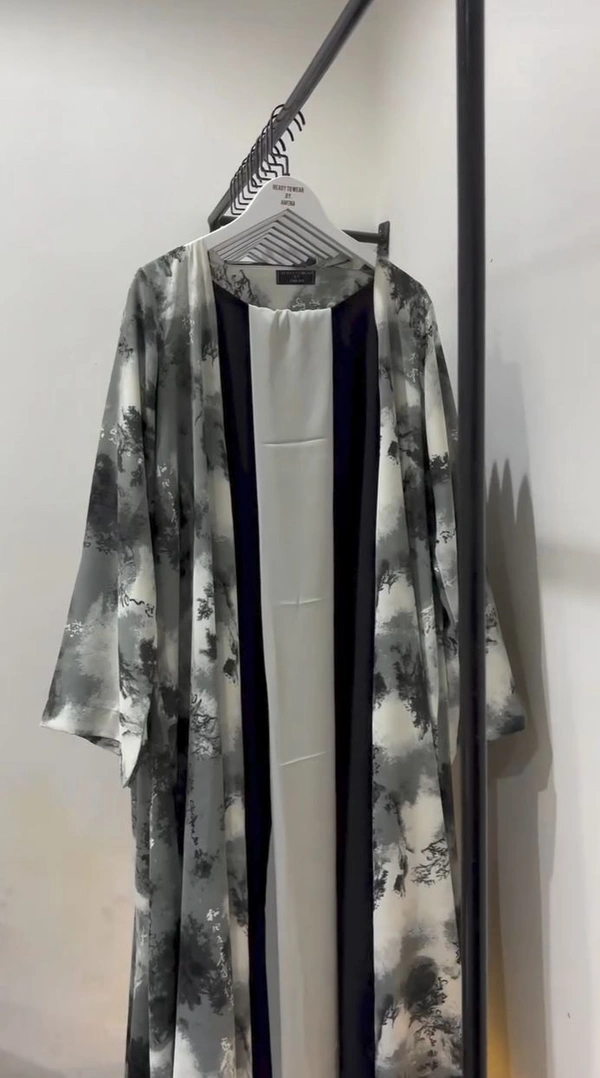 Tie Dye Abaya Shaded Abaya 2 Piece Shrug Abaya - 54