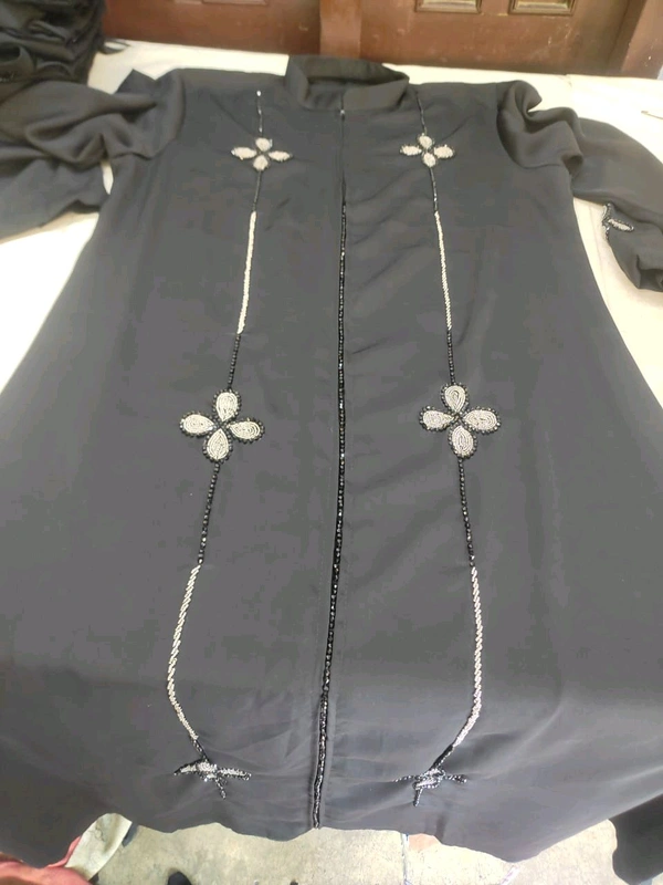 Handwork Abaya 002 Korean Nida Fabric Hand embellished Embroidery  - 54
