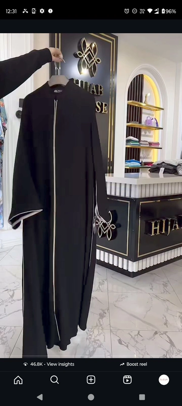 Hijabi Abaya Korean Nida Fabric Zipper Abaya - 54