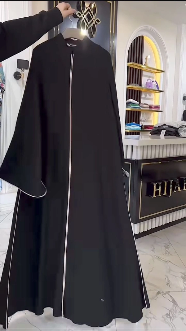 Hijabi Abaya Korean Nida Fabric Zipper Abaya - 58