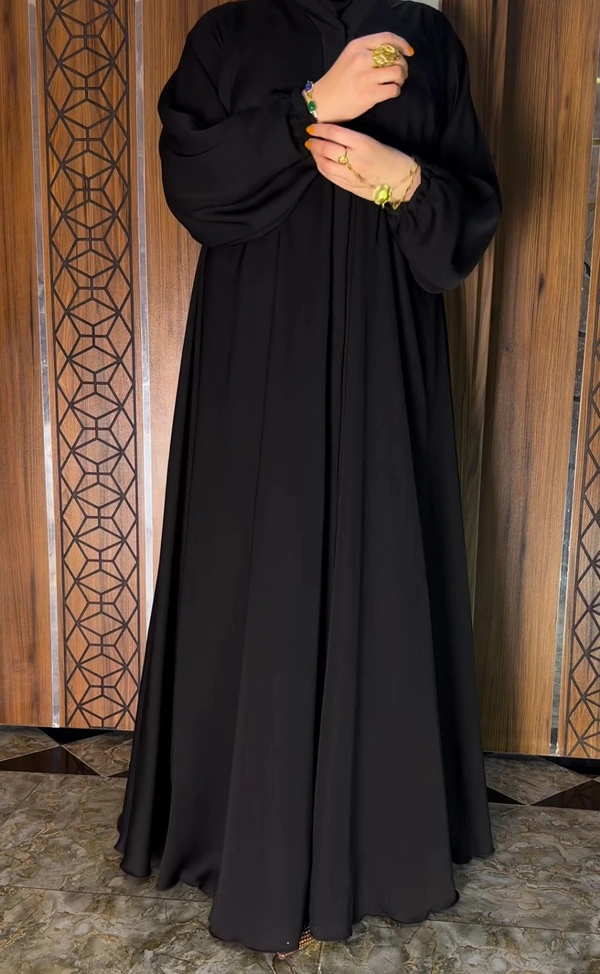 Limra Abaya Korean Nida Fabric Abaya Front Open Abaya - 52