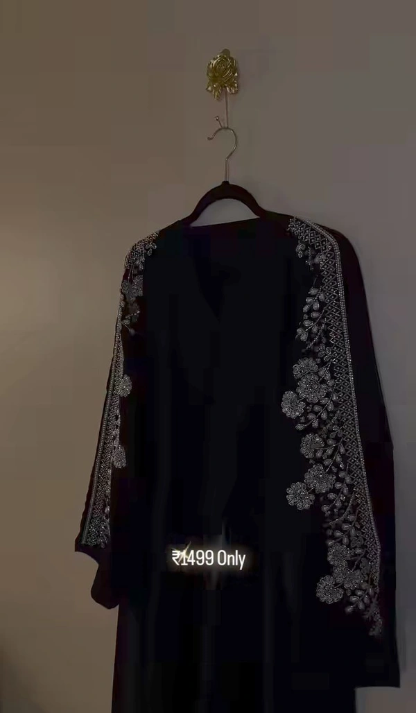 Al Ghilaf Abaya Handwork Abaya Imported Nida Fabric Abaya (Imported) - 60
