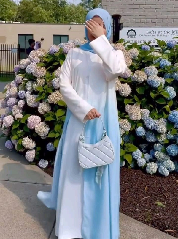 Ombre Shaded Abaya 2 Piece Shrug Abaya Imported Nida Fabric Abaya - 56