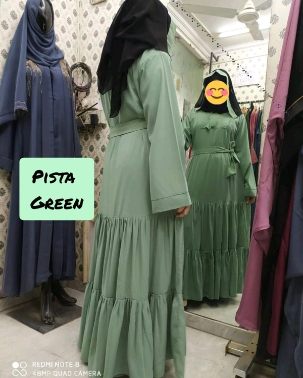 Falak Abaya Front And Back Pleated Frill Abaya - 54