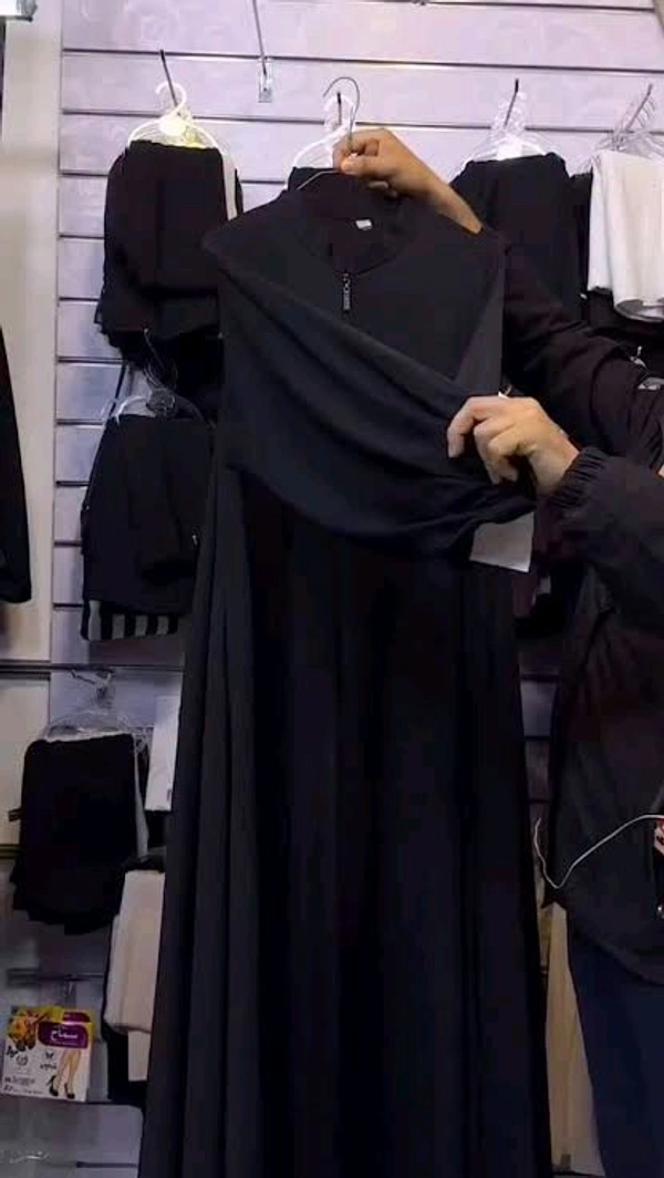 Today's Special Basic Abaya Elasticated Sleeves Abaya Zipper Abaya (korean Nida) (imported) - 60