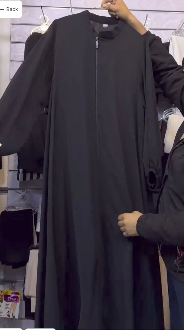 Today's Special Basic Abaya Elasticated Sleeves Abaya Zipper Abaya (korean Nida) (imported) - 60
