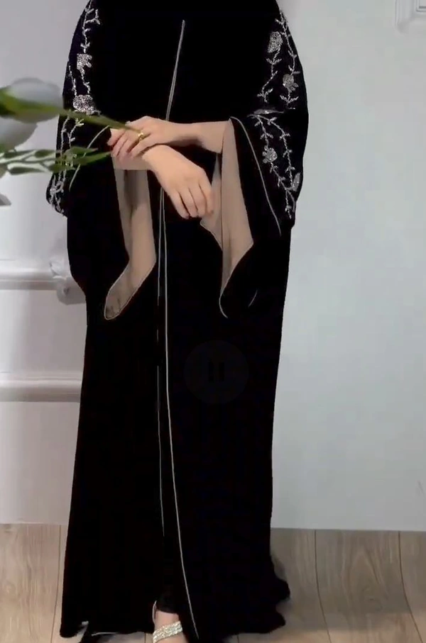 Al Fatima Abaya Handwork Abaya Imported Korean Nida Fabric  (Imported) - 54