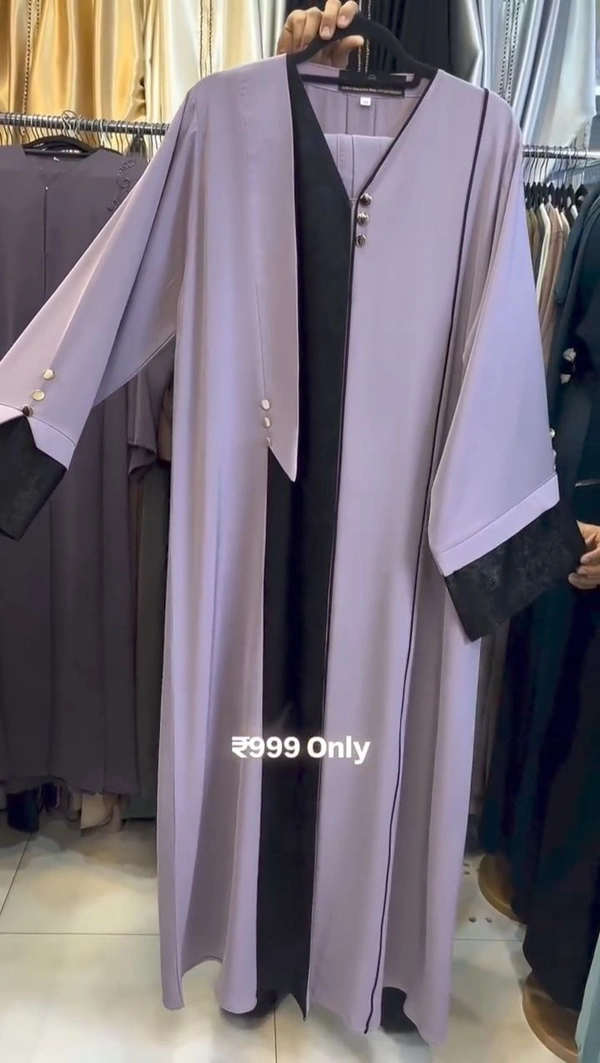 Al Ruzna Abaya Fancy Designer Abaya Korean Prada Fabric (Imported) - 52