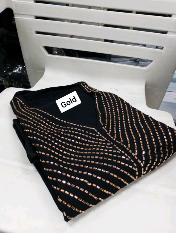 Al Saleem Abaya Korean Nida Fabric Farasha Abaya (Imported) - Gold, 56