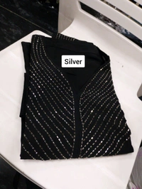 Al Saleem Abaya Korean Nida Fabric Farasha Abaya (Imported) - Silver, 60