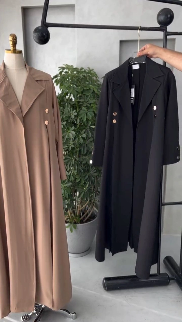 Al Batool Coat Abaya Korean Nida Prada Fabric Abaya (Imported) - Navy Blue, 58