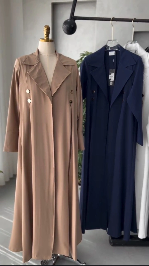 Al Batool Coat Abaya Korean Nida Prada Fabric Abaya (Imported) - Black, 56