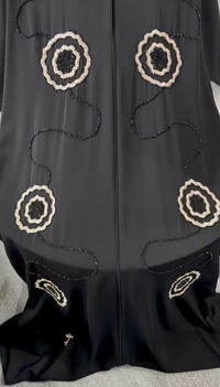 Al Fiza Abaya Handwork Abaya Korean Nida Fabric Abaya (Imported) - 54