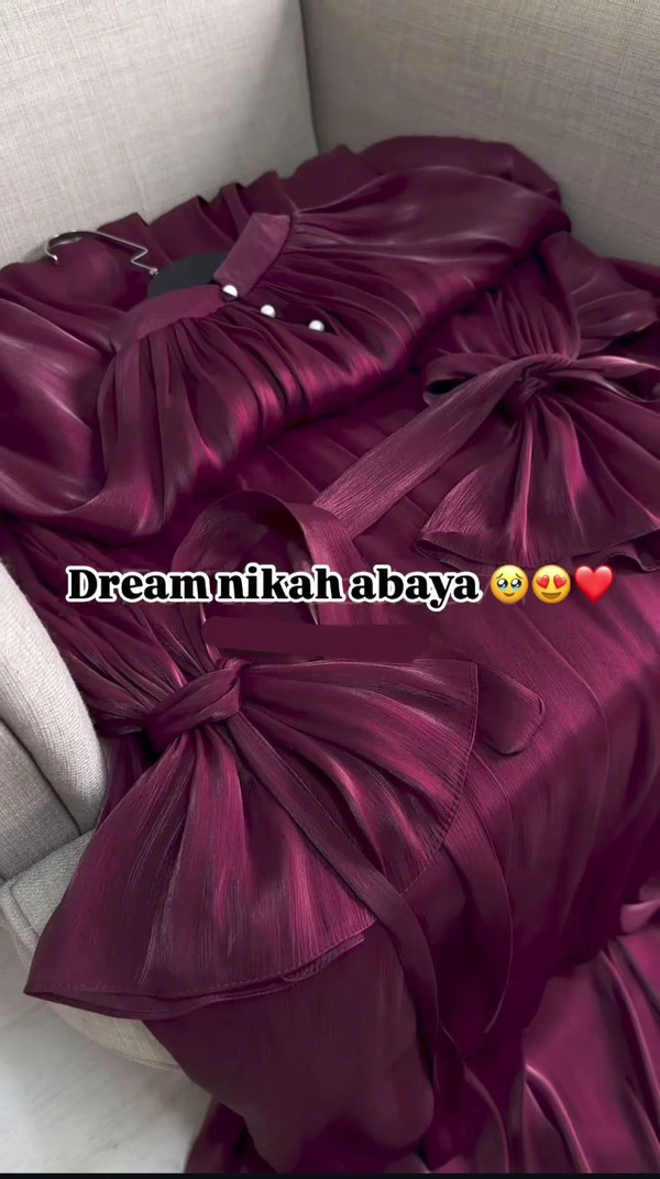 Dream Nikah Abaya Korean Organza Fabric Abaya 2 pc Abaya (Imported) - Brown, 56