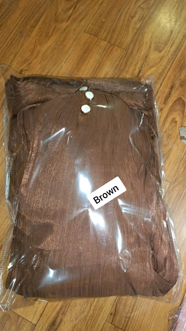 Dream Nikah Abaya Korean Organza Fabric Abaya 2 pc Abaya (Imported) - Brown, 56