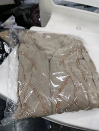 Al Aziza Turkey Abaya Handwork Abaya (Imported Prada Fabric) (Korean) - Nude, 52