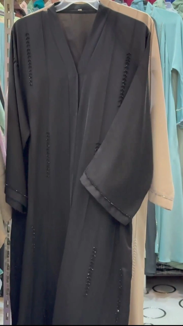 Al lqra Abaya Imported Abaya Dubai Abaya (Korean Nida) (Black) - 54
