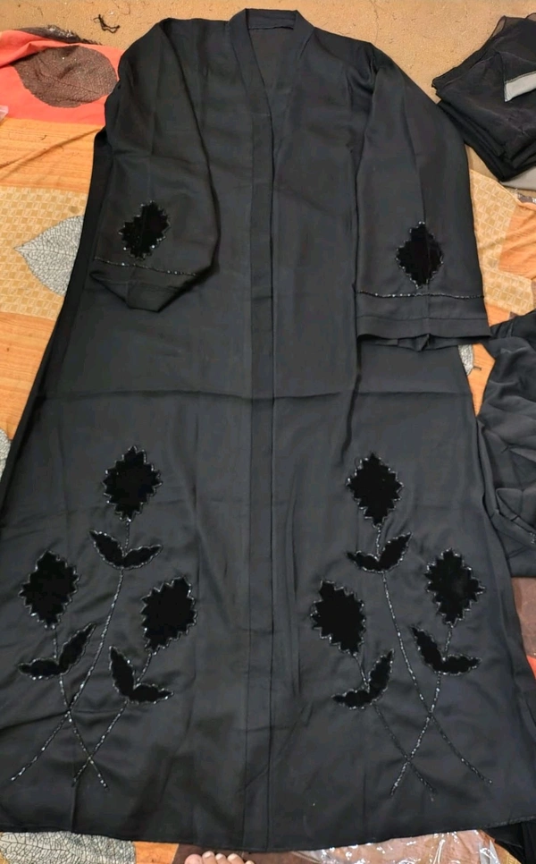 Al Marwah Abaya Handwork Abaya Korean Nida Fabric Abaya (Imported) - 58