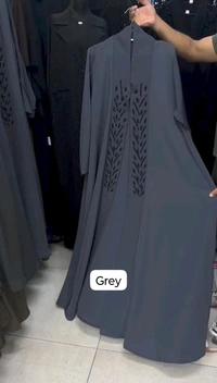 Al Amanah Abaya Imported Abaya Dubai Abaya (Korean Prada)  - Grey, 54