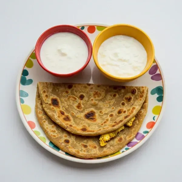 Paneer Paratha with Curd (2 Paratha with Dahi)