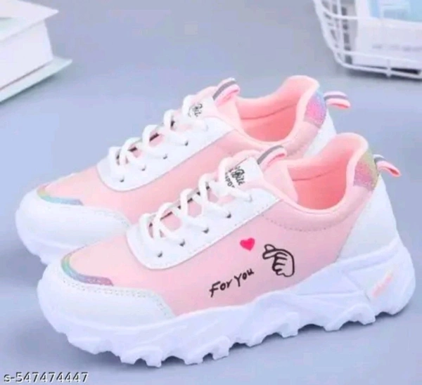 Girl Shooz New Womans Tranding Shoes
Name: New Womans Tranding Shoes
Material: Synthetic
Sole Material: Airmix
Pattern: Printed
Fastening & Back Detail: Lace-Up
Net Quantity (N): 1
 - 4