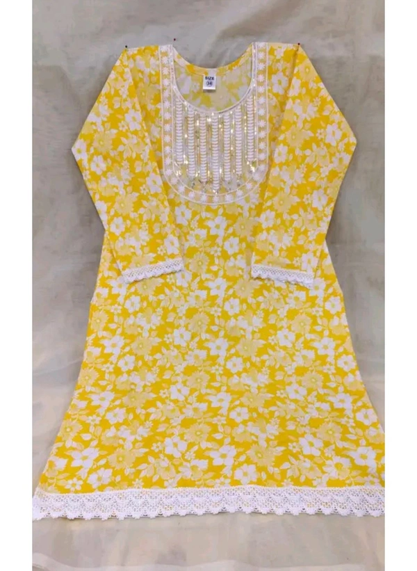  Girl Kurti Set Woma Kurti Yellow kurti set
Name: Yellow kurti set
Kurta Fabric: Khadi Cotton
Bottomwear Fabric: Khadi Cotton
Sleeve Length: Three-Quarter Sleeves
Set Type: Kurta With Dupatta And Bottomwear
Bottom Type: Pants
Pattern: Printed
Net Quantity (N): Pack Of 3
 - S
