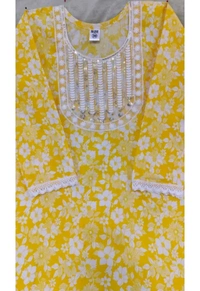  Girl Kurti Set Woma Kurti Yellow kurti set
Name: Yellow kurti set
Kurta Fabric: Khadi Cotton
Bottomwear Fabric: Khadi Cotton
Sleeve Length: Three-Quarter Sleeves
Set Type: Kurta With Dupatta And Bottomwear
Bottom Type: Pants
Pattern: Printed
Net Quantity (N): Pack Of 3
 - S