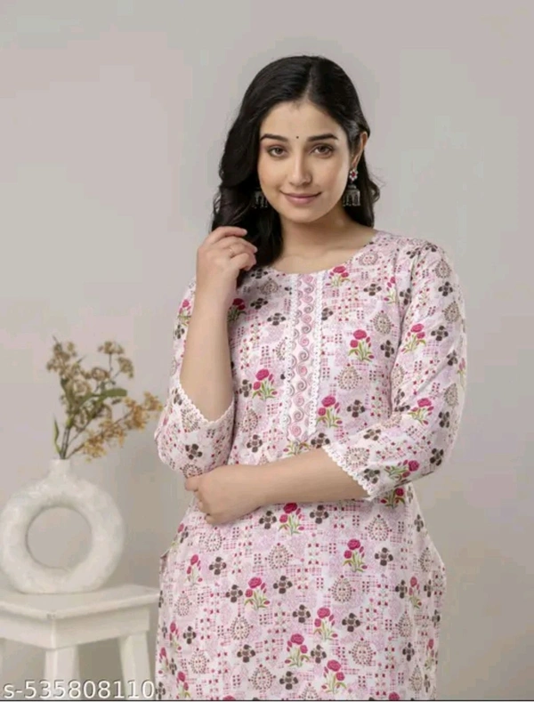 Woman Kurti Pant Cotton printed kurti combo  Stylish ethnic wear for women  Comfortable summer kurti collection  Versatile daily wear kurtis  Trendy festive and casual outfits  Affordable kurti pack

Fabric: Cotton
Sleeve Length: Three-Quarter Sleeves
Pattern: Printed
Combo of: Combo of 2
 - L