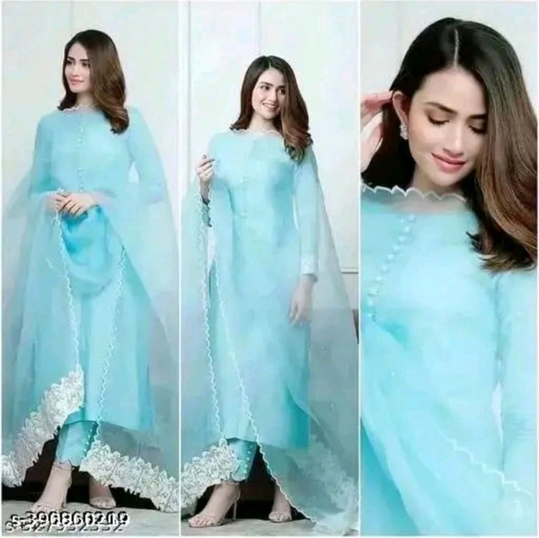 Woman Kurti Pamt For GirlCotton Amezing kurti Pant Dupatta set
Name: Amezing kurti Dupatta set
Kurta Fabric: Cotton
Bottomwear Fabric: Cotton
Sleeve Length: Three-Quarter Sleeves
Set Type: Kurta With Dupatta
Bottom Type: No Bottomwear
Pattern: Printed
Net Quantity (N): Single
Sizes:
 - M