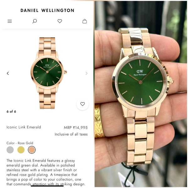 Daniel Wellington’s Iconic Link Emerald – A Luxury Timepiece With A Bold Emerald Dial And Rich Rose Gold Finish