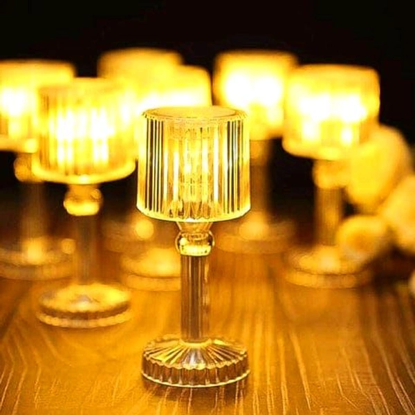 Mini Acrylic Led Desk Lamps Table Lamp Portable Crystal (1 Pc / Small) - White, Small