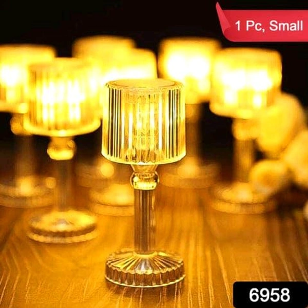 Mini Acrylic Led Desk Lamps Table Lamp Portable Crystal (1 Pc / Small) - White, Small