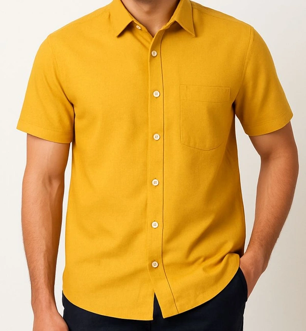 Pure Cotton Shirt - Yellow, 44