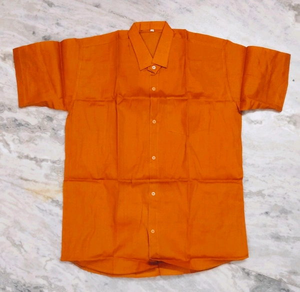 Men's Pepar Cotton Shirt _XXL Size 44 - XXL (44), Flush Orange
