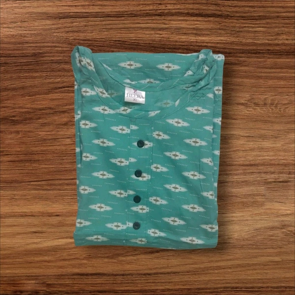 Reyon Printed Kurti For Girls Xl Size Available - Teal, XL
