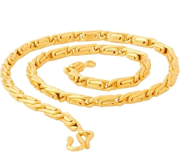 Traditional Imported Gold Plated Chain For Men And Boys - Gold, Free Size