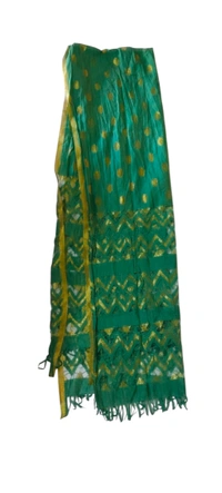 Floral Printed Green Cotton Kurta Set with Pant and Dupatta - XL Size - Pine Green, XL