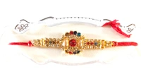 Premium Stone Studded Fancy Rakhi for Brother (Set of 2) - Free Size