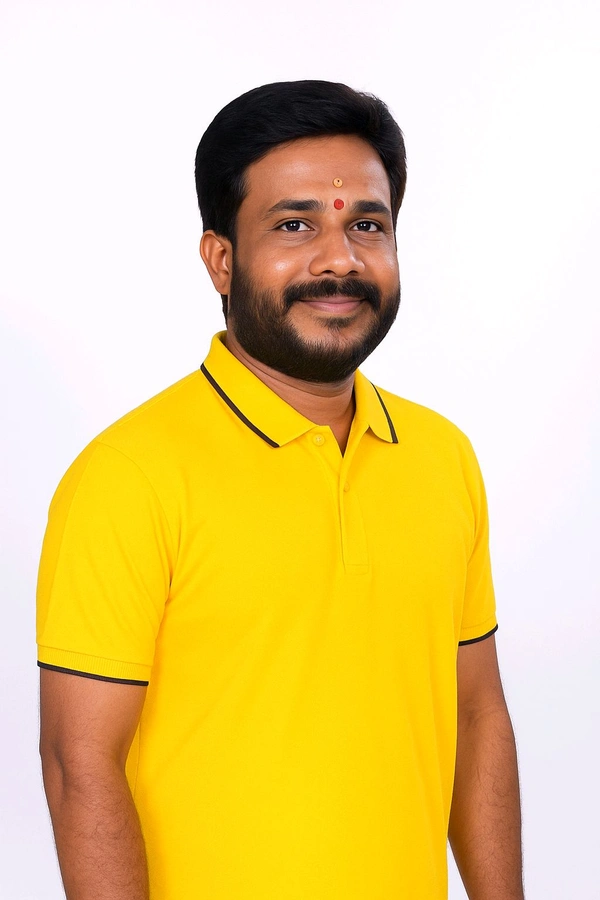 Men Cotton Blend Regular Tshirts - Yellow, XXL