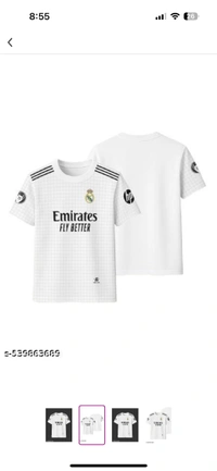 White Real Madrid Jersey For Men | Plain White Jersey  - L