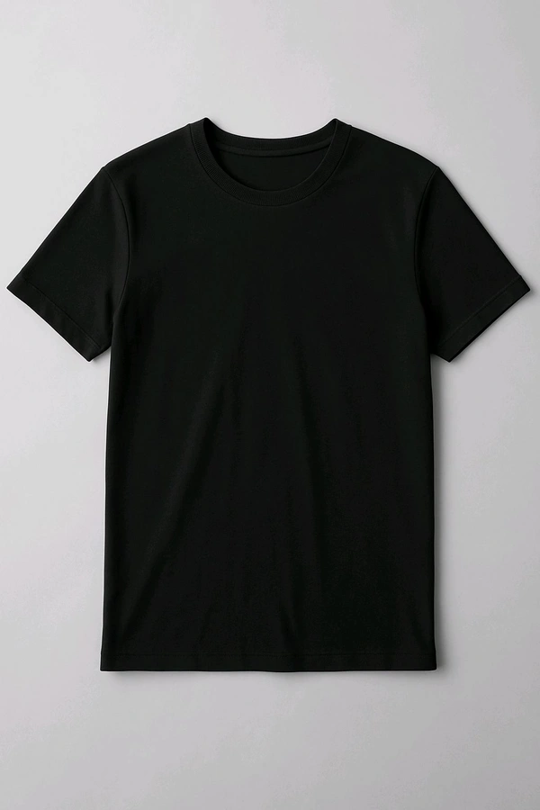 Ziptoo Mens 100% Cotton T Shirt For Men In Round Neck  - Black, L