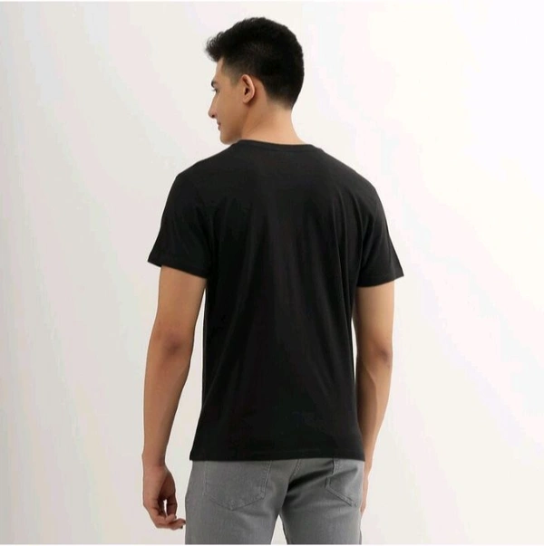 Ziptoo Mens 100% Cotton T Shirt For Men In Round Neck  - Black, L